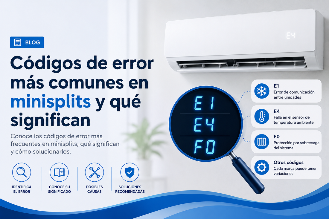 Códigos de error más comunes en minisplits y qué significan