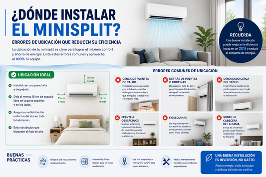 ¿Dónde instalar el minisplit? Errores de ubicación que reducen su eficiencia