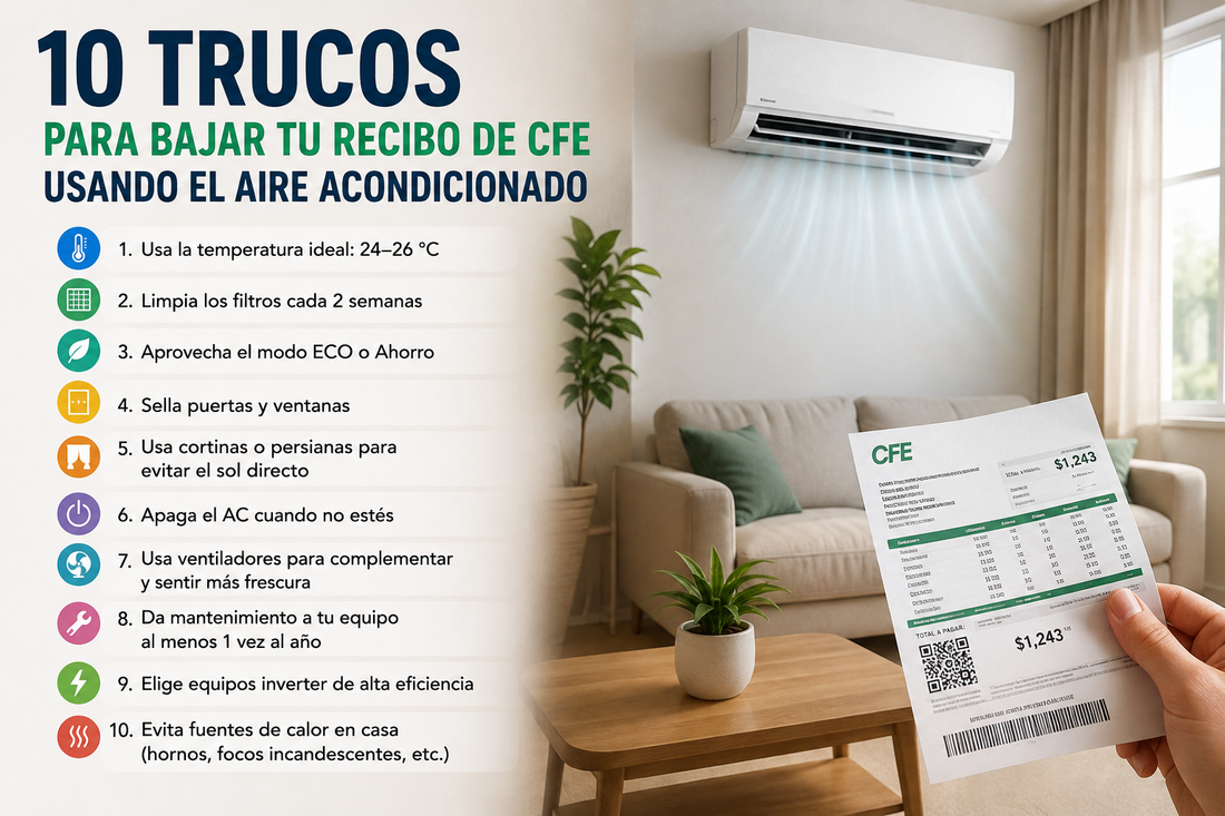 10 trucos para bajar tu recibo de CFE usando el aire acondicionado